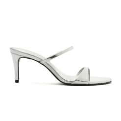 Jessica Mid Mule Metallic Sandal in Prata