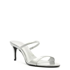 Jessica Mid Mule Metallic Sandal in Prata