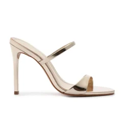 Jessica Mule Metallic Sandal in Platina