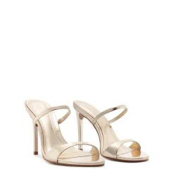 Jessica Mule Metallic Sandal in Platina
