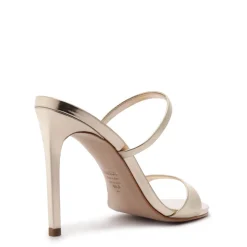 Jessica Mule Metallic Sandal in Platina