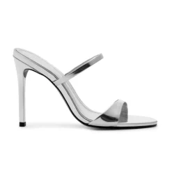 Jessica Mule Metallic Sandal in Prata