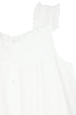 Jessie White Cotton Dress for Girls