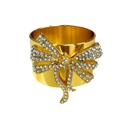 Jeweled Bow Napkin Rings, Set of 4
