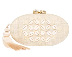 Joanna Clutch in Natural & Ivory