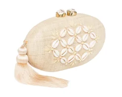 Joanna Clutch in Natural & Ivory