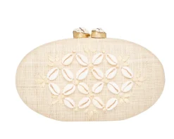 Joanna Clutch in Natural & Ivory