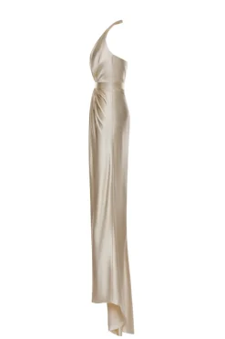 Jolie Champagne Halter-Neck Gown