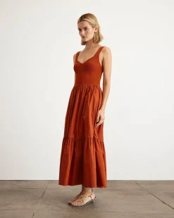 Josephina Dress in Brick