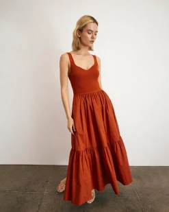 Josephina Dress in Brick