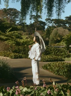 Juliana Pants in White Whimsy