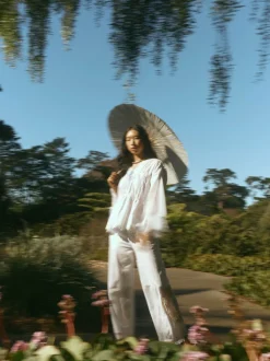 Juliana Pants in White Whimsy