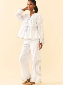 Juliana Pants in White Whimsy