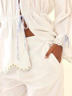 Juliana Pants in White Whimsy