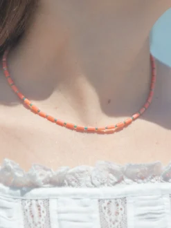 Julie Necklace in Coral-Blue