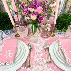 Juliet Bows Napkin in Pink, Set of 4