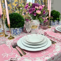 Juliet Bows Napkin in Pink, Set of 4