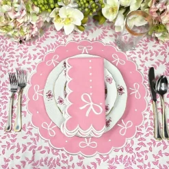 Juliet Bows Placemat in Pink, Set of 4