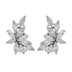 Juniper Leaf Diamond Stud Earrings