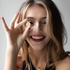 JW Letter Coin Pendant Necklace