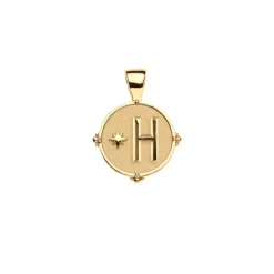 JW Letter Coin Pendant Necklace