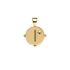 JW Letter Coin Pendant Necklace