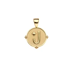 JW Letter Coin Pendant Necklace
