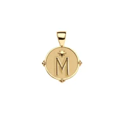 JW Letter Coin Pendant Necklace
