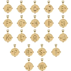 JW Letter Coin Pendant Necklace