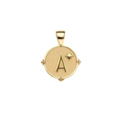 JW Letter Coin Pendant Necklace