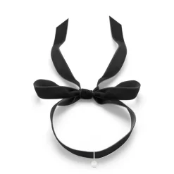 14K Gold Black Velvet Pearl Choker