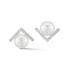 14K Gold Right Angle Pearl Stud