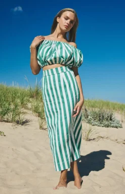 Kaia Set in Green Stripe