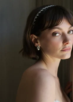 Kaide Earrings in Crystal Pearl