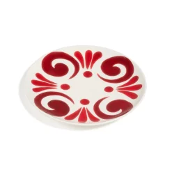 Kallos Dinner Plate in Deep Red on White