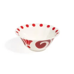 Kallos Salad Bowl in in Deep Red on White
