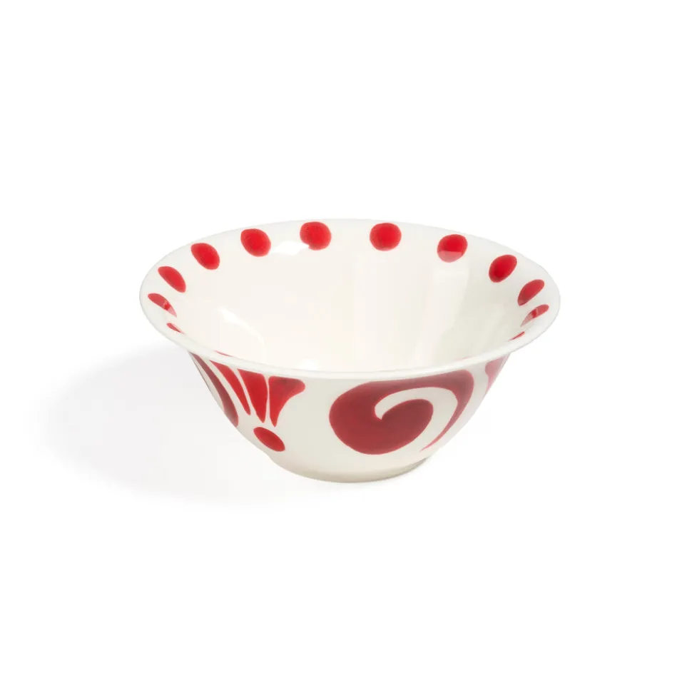 Kallos Salad Bowl in in Deep Red on White
