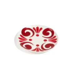 Kallos Salad Plate in Deep Red on White