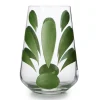 Kallos Water Glass in Green, Set of 2