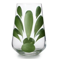 Kallos Water Glass in Green, Set of 2