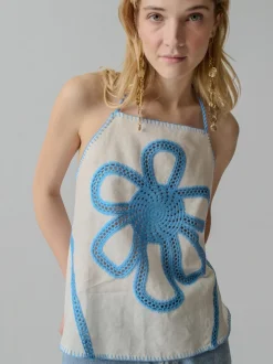 Kampos Halter Top in White Multi