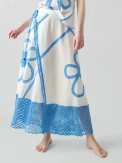 Kampos Wrap Skirt in White Multi