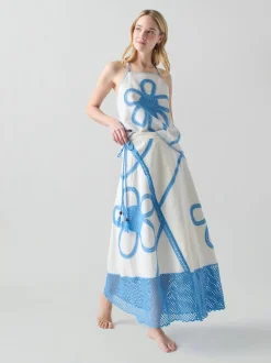 Kampos Wrap Skirt in White Multi