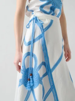 Kampos Wrap Skirt in White Multi