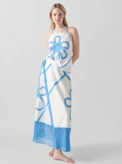 Kampos Wrap Skirt in White Multi