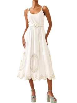Katherine Dress in White Whimsy