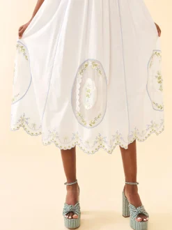 Katherine Dress in White Whimsy