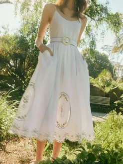 Katherine Dress in White Whimsy