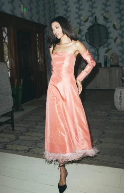 Katherine Removable Sleeve Dress in Spiced Coral