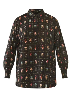 Katie Button Down in Florence Black Floral